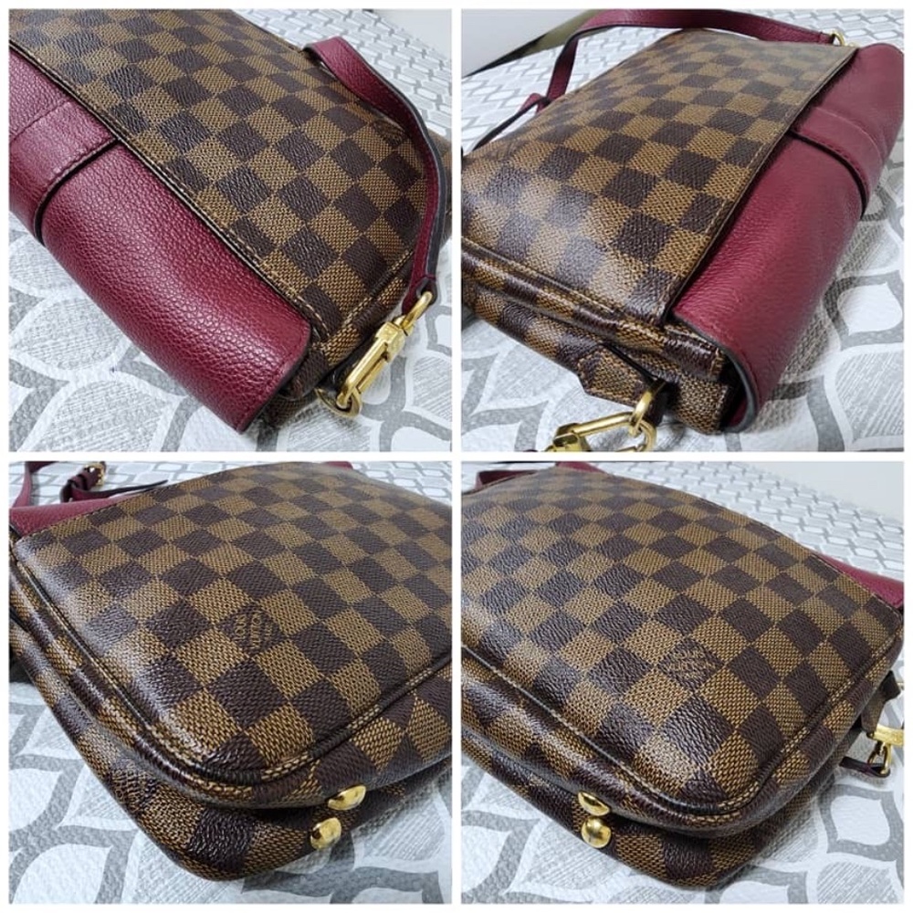 Authentic Louis Vuitton Damier Ebene Clapton PM Shoulder Bag Brown/Wine - Picture 9 of 13